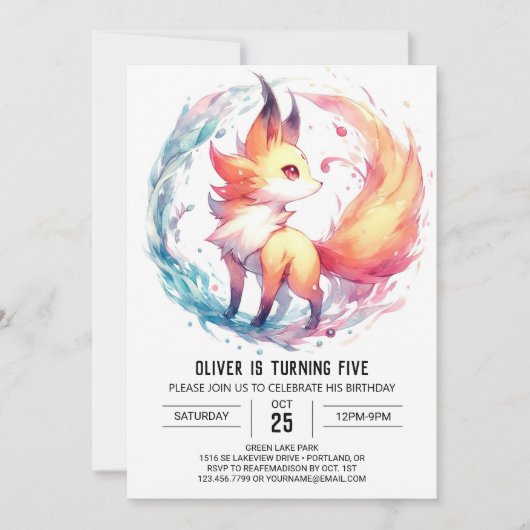 Speelse kinderen Fox Verjaardag Kaart (Voorkant)