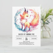 Speelse kinderen Fox Verjaardag Kaart (Staand voorkant)