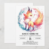 Speelse kinderen Fox Verjaardag Kaart (Voorkant / Achterkant)