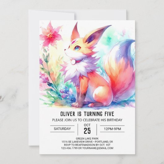 Speelse kinderen Fox Verjaardag Kaart (Voorkant)