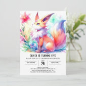 Speelse kinderen Fox Verjaardag Kaart (Staand voorkant)