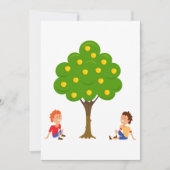 Speelse Kinderen Zitten Onder een Appelboom Kaart (Voorkant)