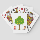 Speelse Kinderen Zitten Onder een Appelboom Pokerkaarten (Achterkant)