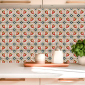 Speelse  Kitsch Pastel Aardbei Tegeltje