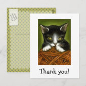Speelse kitten bedankt briefkaarten (Voorkant / Achterkant)