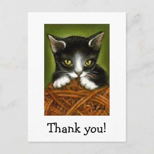Speelse kitten bedankt briefkaarten (Voorkant)