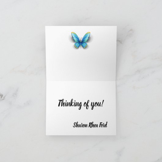 Speelse Kitten en Butterfly Notecards Bedankkaart (Binnen)