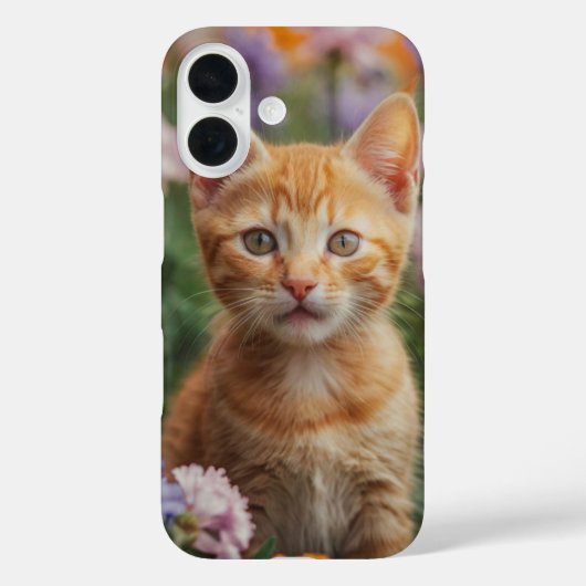 Speelse Kitten in Bloemen Case-Mate iPhone Case (Achterkant)