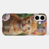 Speelse Kitten in Bloemen Case-Mate iPhone Case (Achterkant (horizontaal))
