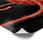 Speelse Kitten Kat met Garentang Waterverfprint Perfect Poster (Hoek)