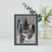 Speelse Kitten Kimber Bedankt Briefkaart (Staand voorkant)