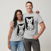 Speelse Kitten Kleurplaat T-shirt Collectie (Unisex)