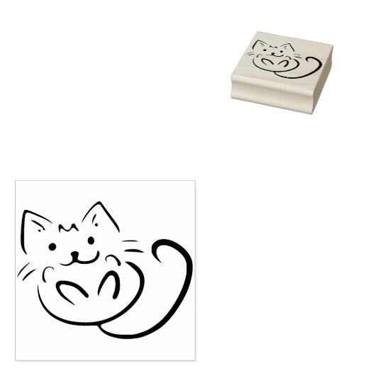 speelse kitten kunststempel rubberstempel (Gestempeld)