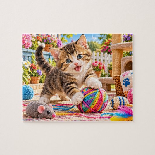 Speelse Kitten Legpuzzel (Horizontaal)