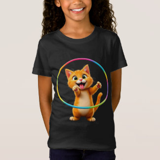 Speelse Kitten Rainbow Hula Hoop Leuke Kattenliefh T-shirt