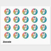 Speelse Kitten Ronde Sticker (Vel)