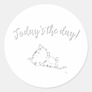 Speelse Kitten - Vandaag is de dag! Ronde Sticker