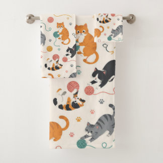 Speelse Kittens en Garensferen Mooie Bad Handdoek