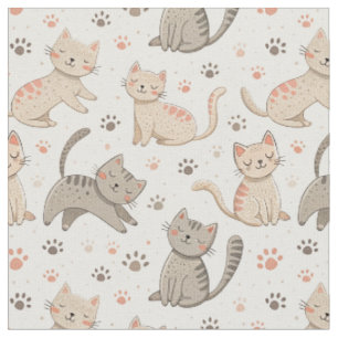 Speelse Kittens en Pootafdrukken - Kinderen Kat Pa Stof
