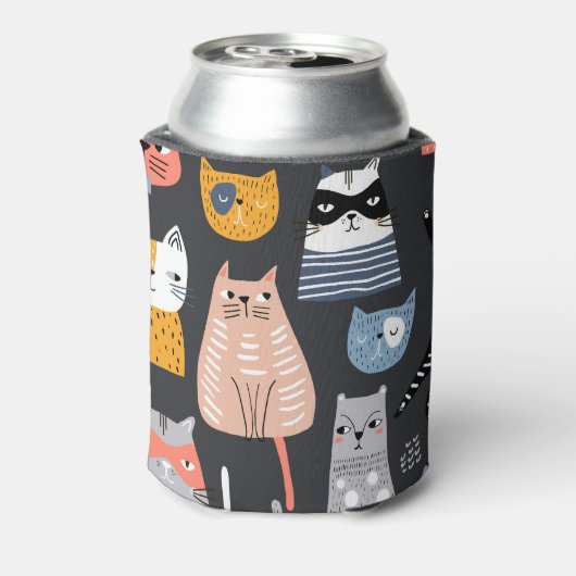 Speelse Kittens: grillige weefsels Blikjeskoeler (Blikje Achterkant)