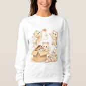 Speelse Kittens in een boxsweatshirt Trui (Voorkant)