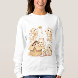 Speelse Kittens in een boxsweatshirt Trui