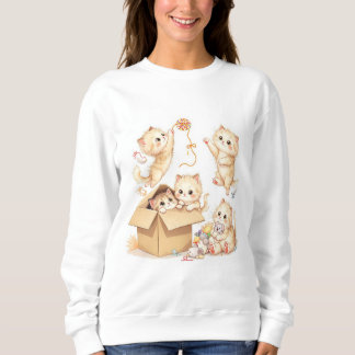Speelse Kittens in een boxsweatshirt Trui