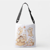 Speelse Kittens in een doos Canvas tas (Voorkant)