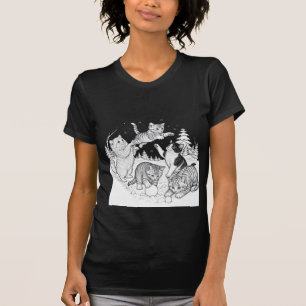 Speelse Kittens in Sneeuw Winterpret T-shirt
