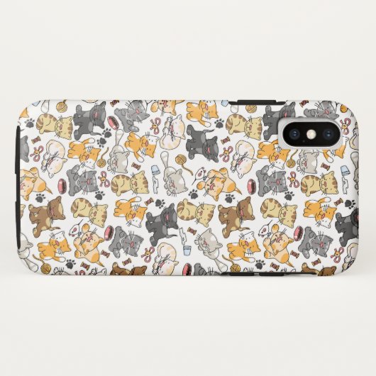 Speelse Kitty Cats Case-Mate iPhone Case (Achterkant (horizontaal))