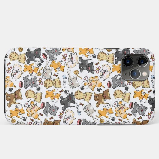 Speelse Kitty Katten Case-Mate iPhone Case (Achterkant (horizontaal))