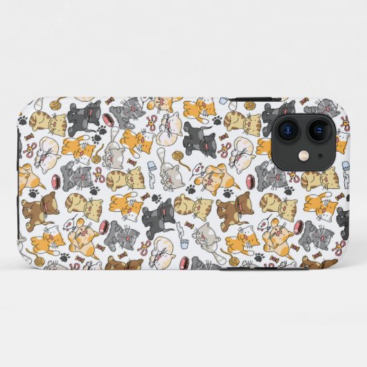 Speelse Kitty Katten Case-Mate iPhone Case (Achterkant (horizontaal))