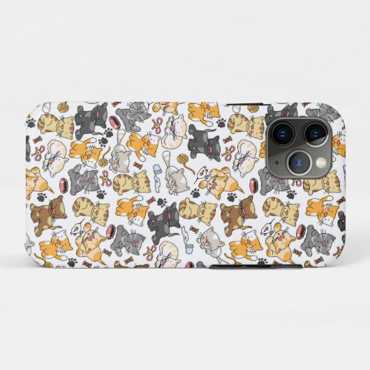 Speelse Kitty Katten Case-Mate iPhone Case (Achterkant (horizontaal))