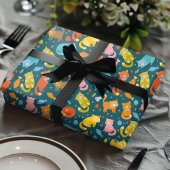 Speelse Kitty & Vis Kat Liefhebbers Cadeaupapier