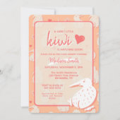 Speelse Kiwi Bird Bare Bottom Peach Baby shower Kaart (Voorkant)