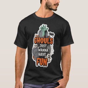 Speelse klei animatie Halloween afbeelding met zom T-shirt