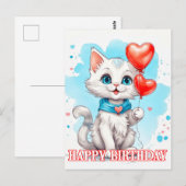 Speelse Kleine Kat | Gelukkige Verjaardag Briefkaart (Voorkant / Achterkant)