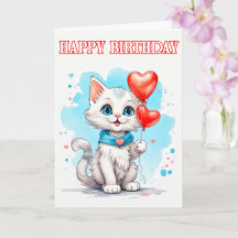 Speelse Kleine Kat Gelukkige Verjaardag