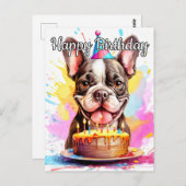 Speelse kleine puppy Gefeliciteerd met je verjaard Briefkaart (Voorkant / Achterkant)