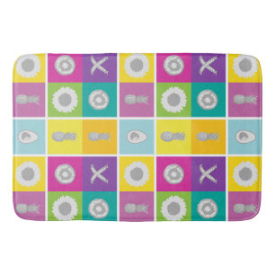 Speelse Kleur Block Checkerboard Badmat