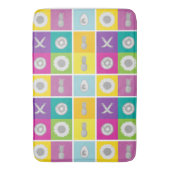 Speelse Kleur Block Checkerboard Badmat (Voorkant Verticaal)