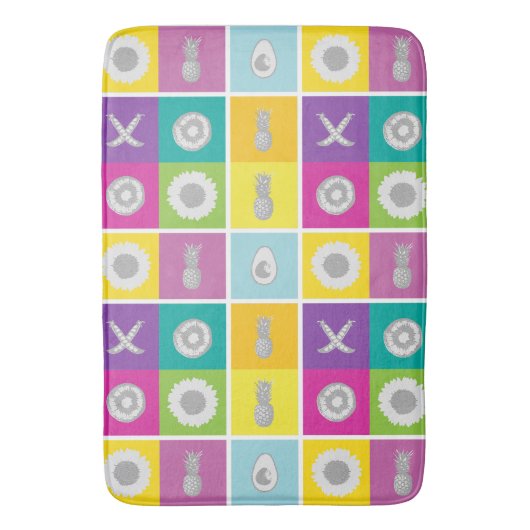 Speelse Kleur Block Checkerboard Badmat (Voorkant Verticaal)