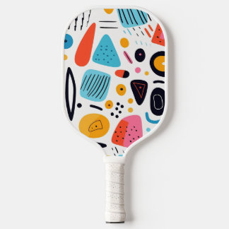 Speelse Kleurrijke Geometrische Memphis Stijl Patr Pickleball Paddle