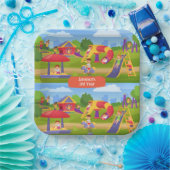 Speelse Kleurrijke Kinderen Cartoon Speeltuin Leuk Papieren Bordje (Feest)