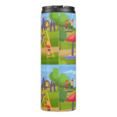 Speelse Kleurrijke Kinderen Cartoon Speeltuin Leuk Thermosbeker (Achterkant)