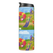 Speelse Kleurrijke Kinderen Cartoon Speeltuin Leuk Thermosbeker (Geroteerd rechts)