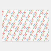 Speelse Kleurrijke Merry Trio Pack van Inpakpapier Vel (Voorkant)