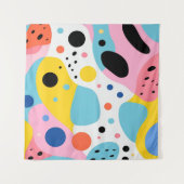 Speelse kleurrijke organische vormen| monogram wandkleed (Voorkant (horizontaal))
