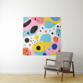 Speelse kleurrijke organische vormen| monogram wandkleed (In situ)