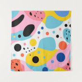 Speelse kleurrijke organische vormen| monogram wandkleed (Voorkant)